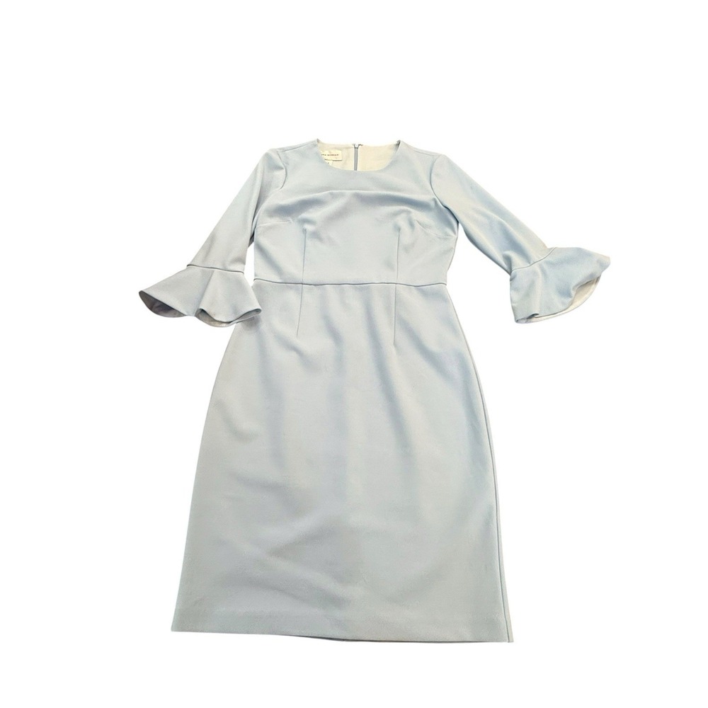 Donna‎ Morgan Blue Bell Sleeve Sheath Dress US 6 Wedding Guest Cocktail Career